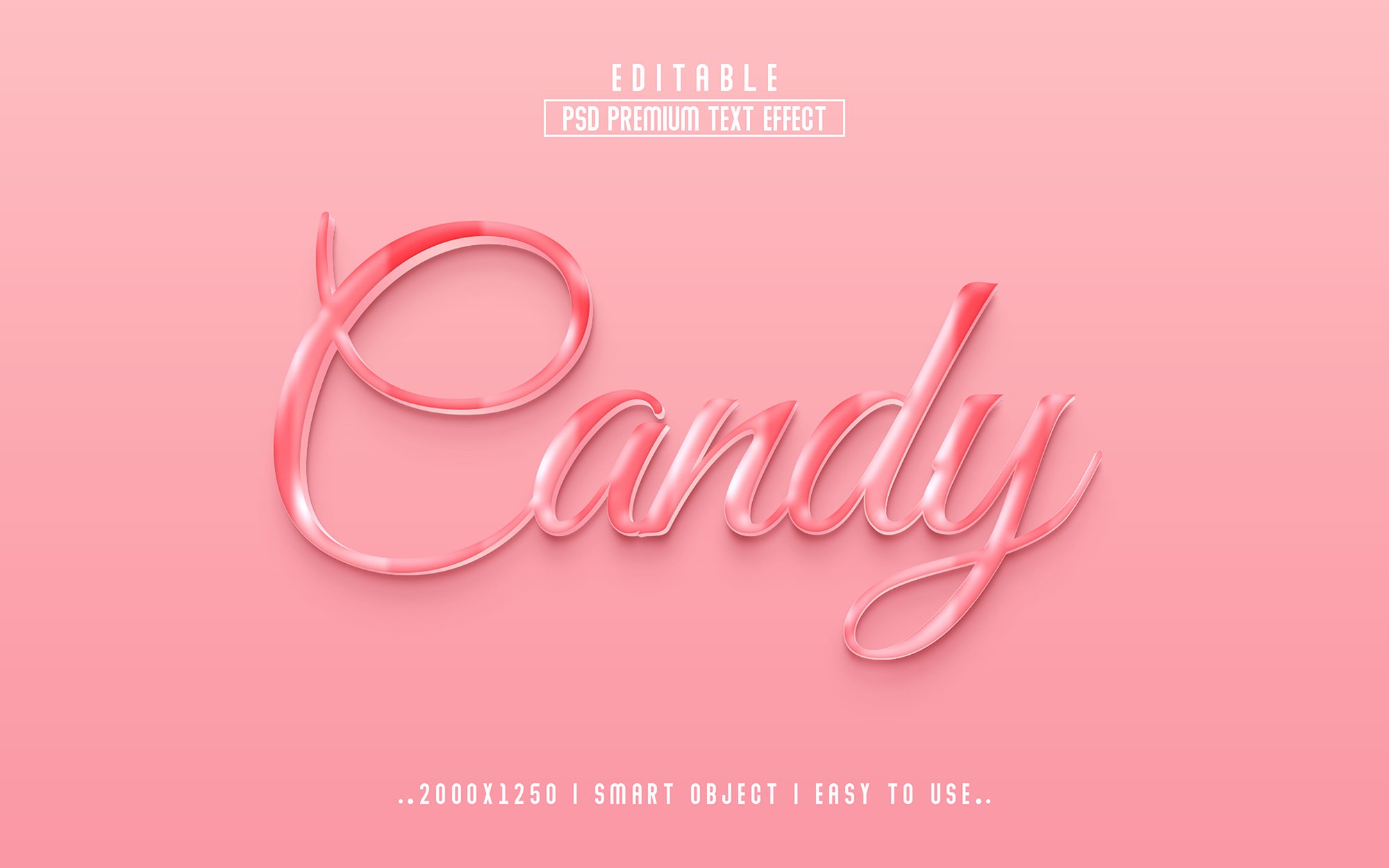 Candy 3D Editable psd Text Effectcover image.