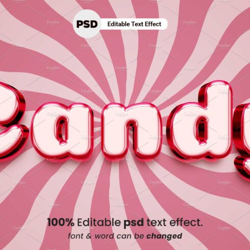 Candy 3d text effectcover image.