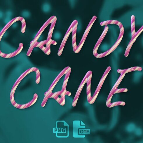 Candy Cane Opentype Font & PNGs cover image.