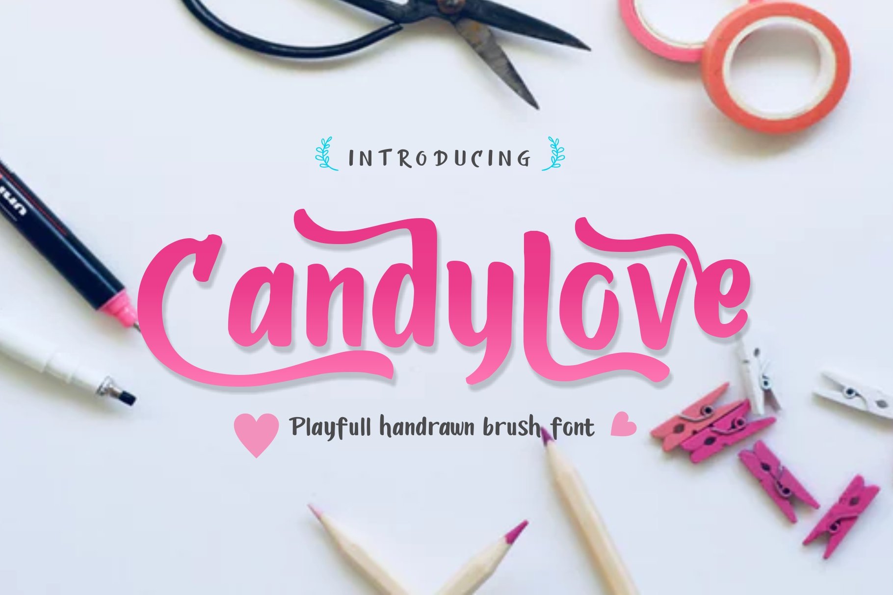 Candylove Playfull brushwritten font cover image.