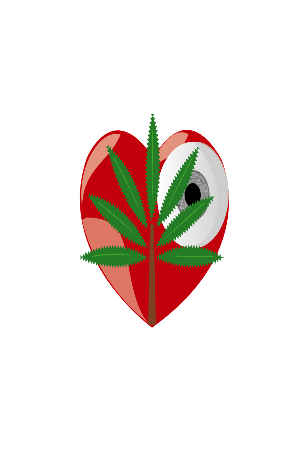 Love for Cannabis plant- TShirt Print Design pinterest preview image.