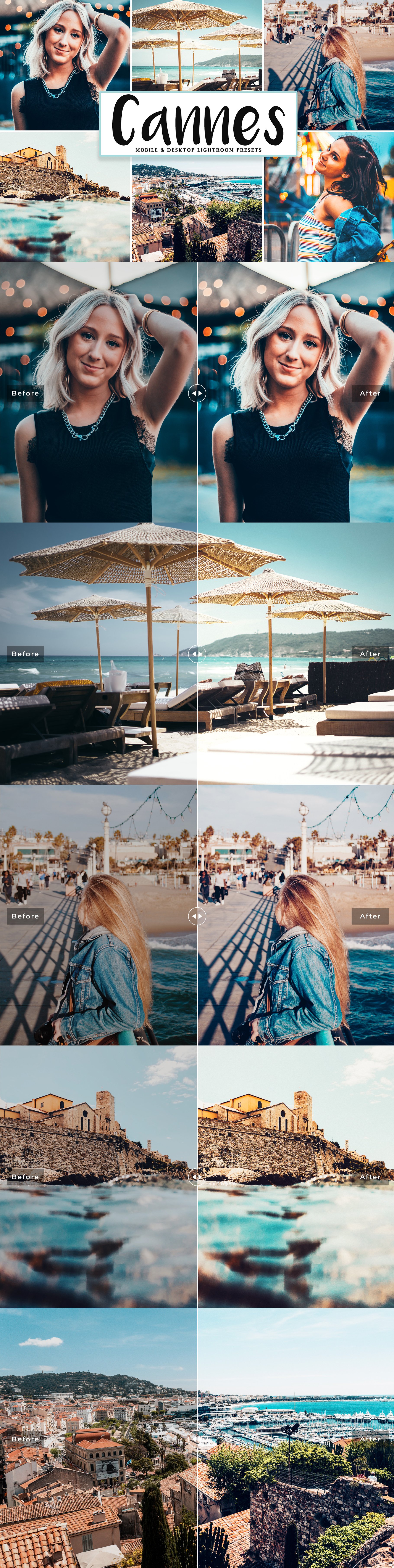 Cannes Lightroom Presets Packcover image.