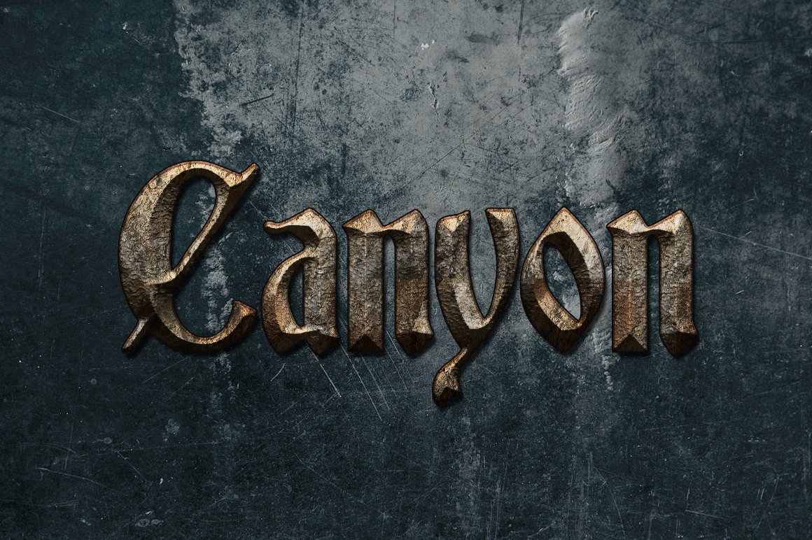 canyon text effect 720