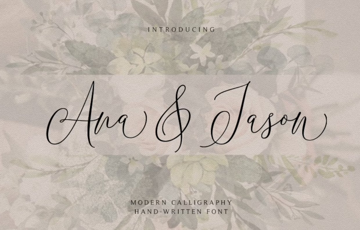 Calligraphy fontWedding font, Modernpreview image.