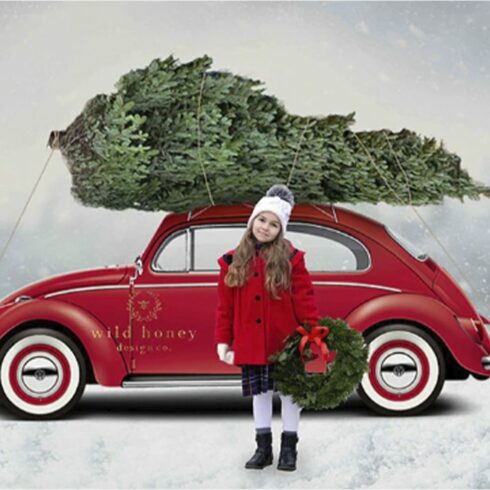 Christmas Car Digital Backdropcover image.