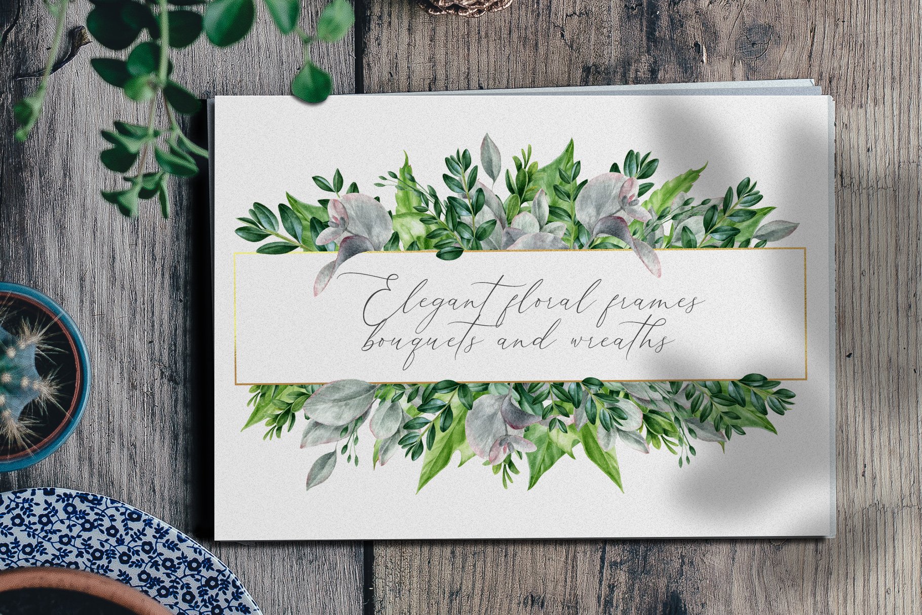 Greeting card with a watercolor floral design.