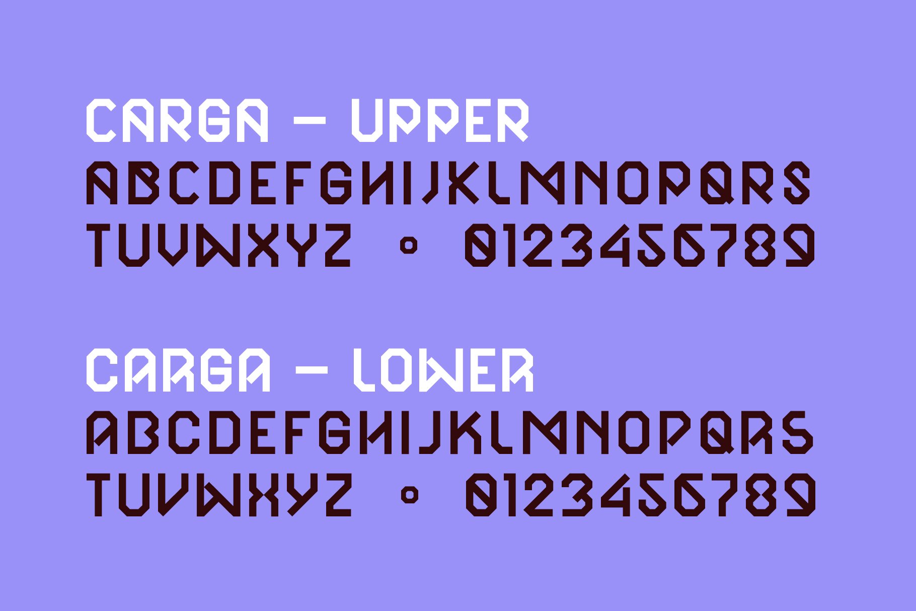 CARGA | Display | 2 Styles 1 Font preview image.