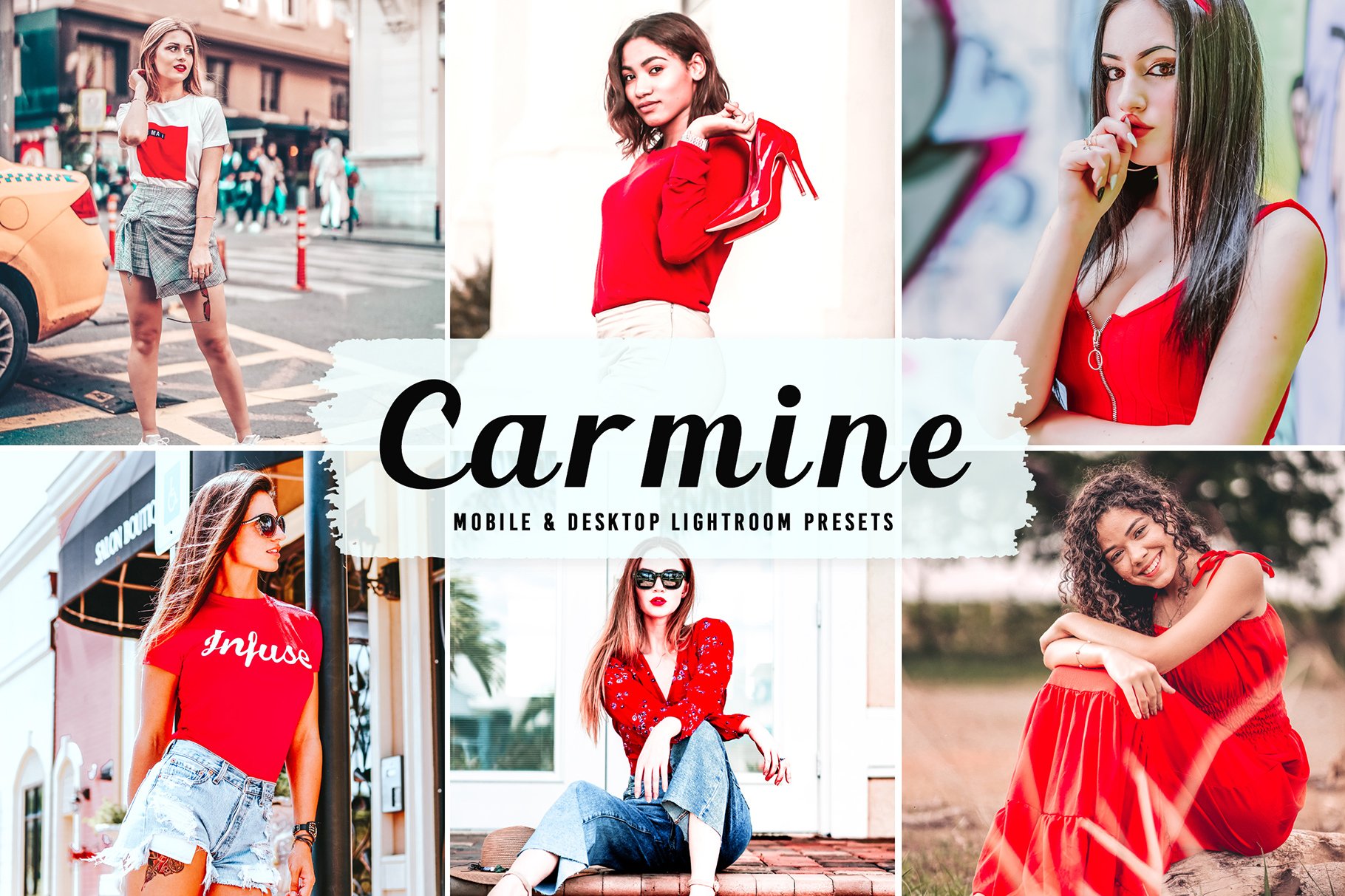 Carmine Pro Lightroom Presetscover image.