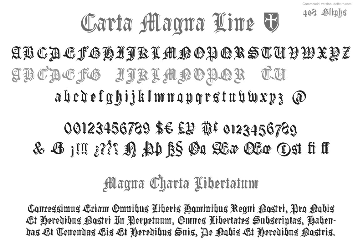 carta magna line specimen 912