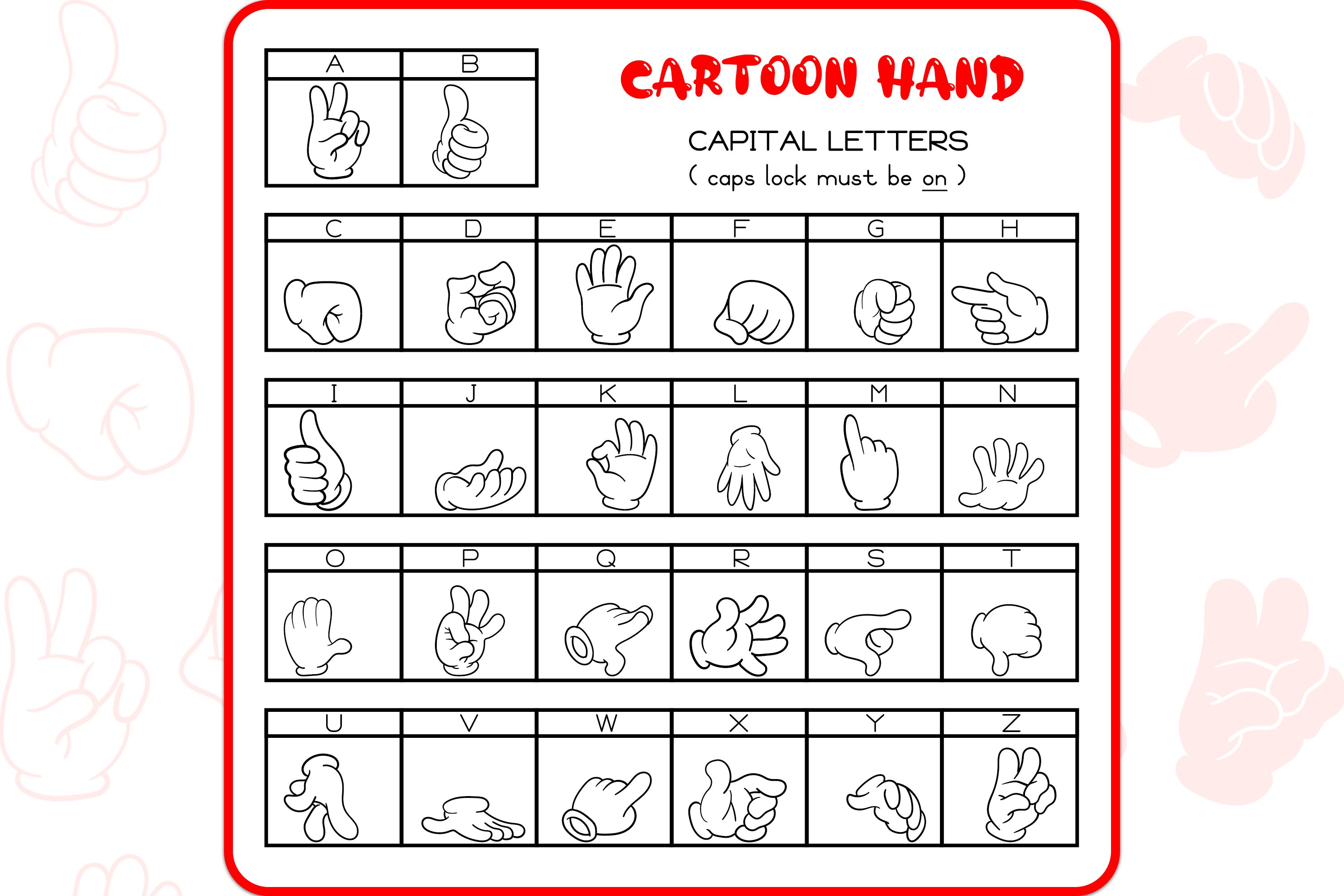 Cartoon Hand Doodles - Dingbats Font preview image.