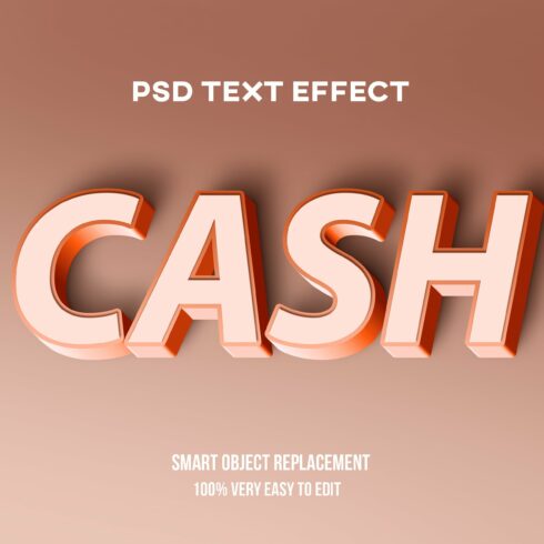 Cash 3D Editable Text Effect Psdcover image.