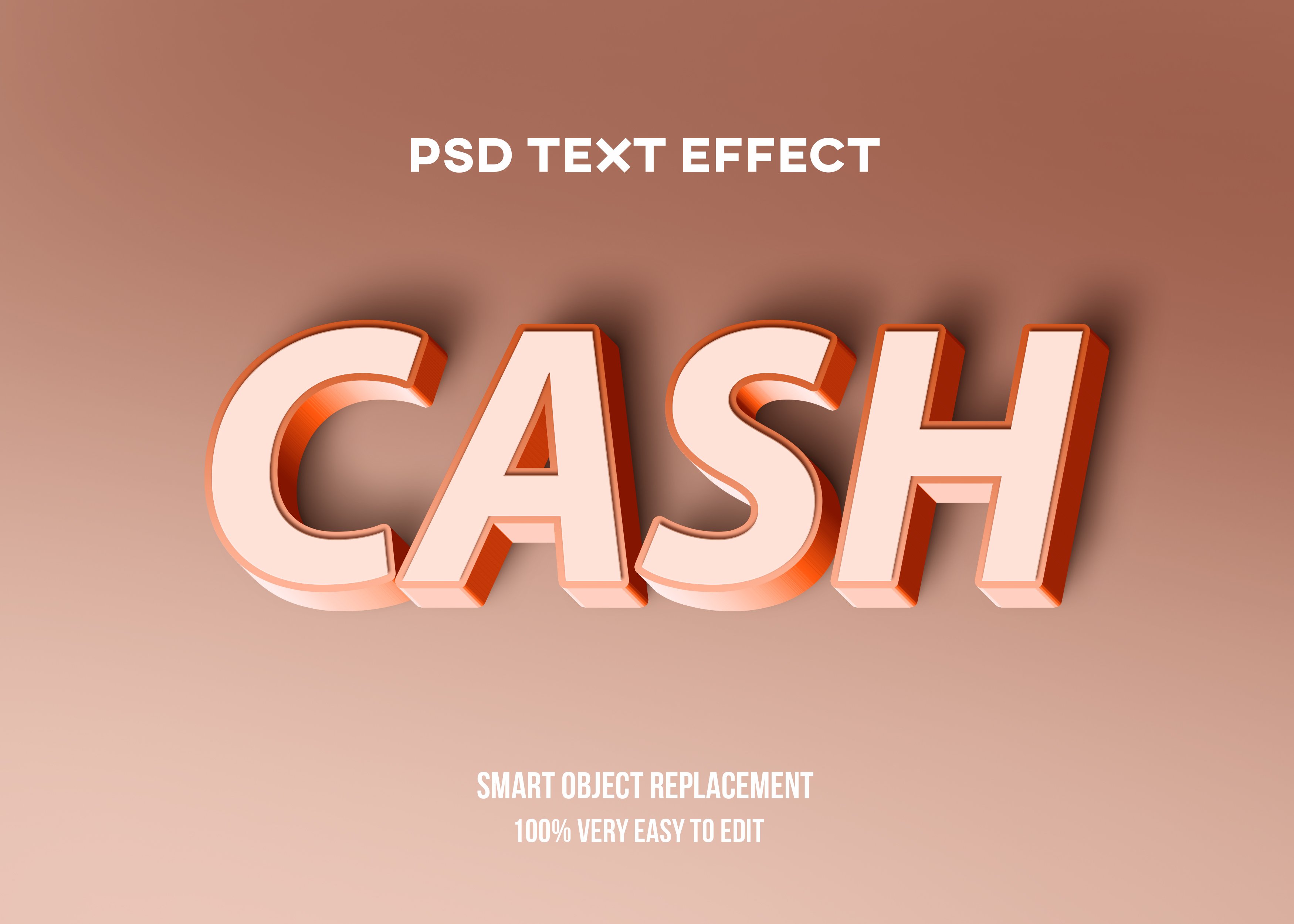 Cash 3D Editable Text Effect Psdcover image.