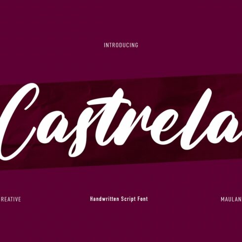 Castrela Handwritten Script Font cover image.