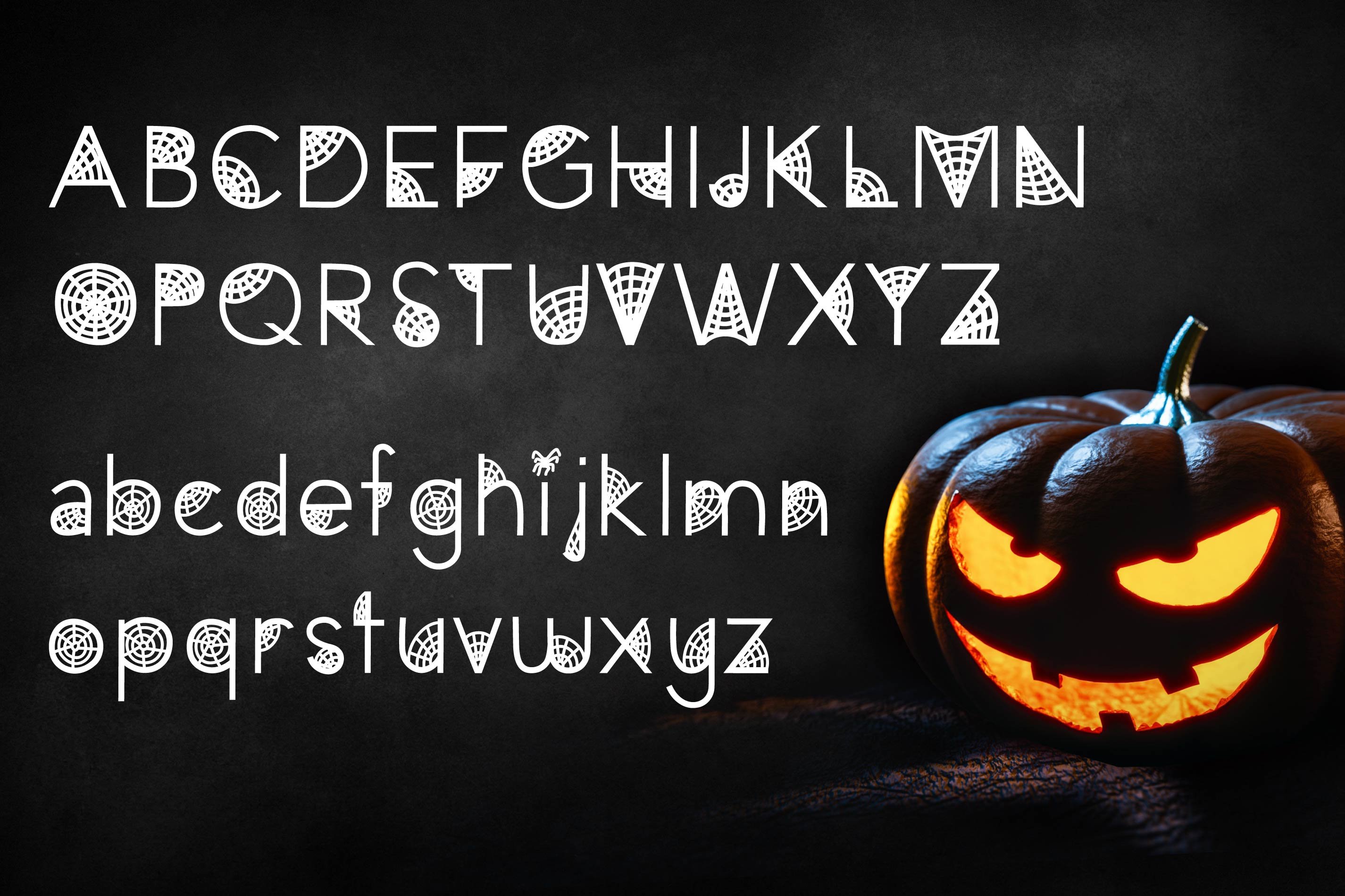 Caught Font Halloween Cobweb Display preview image.