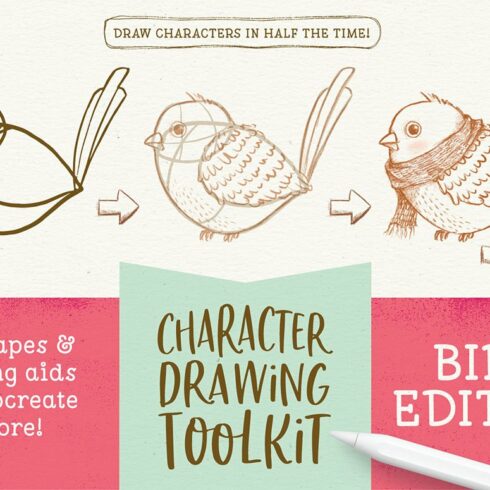Procreate Bird Drawing Toolkitcover image.