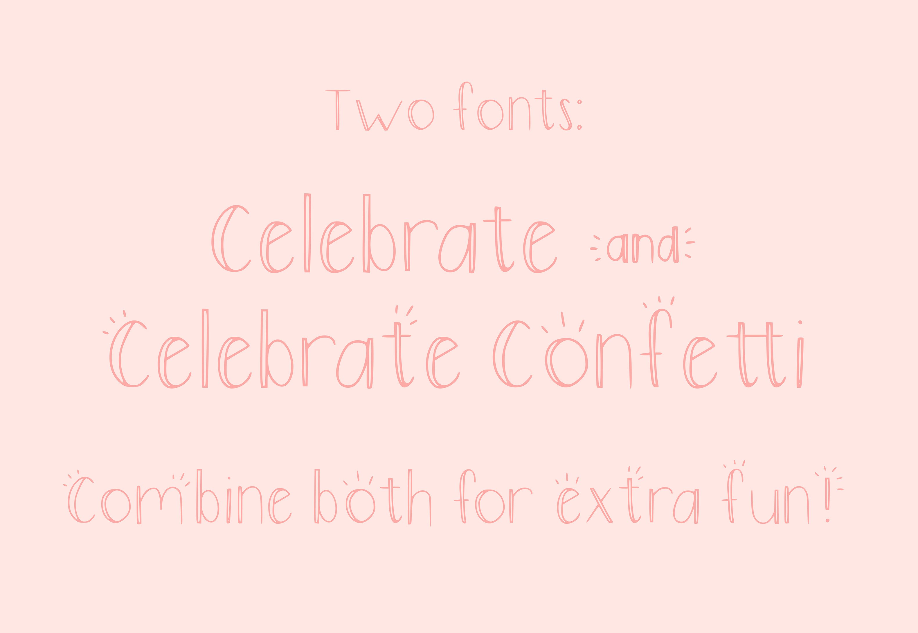 Celebrate! Hand Drawn Font Duo preview image.