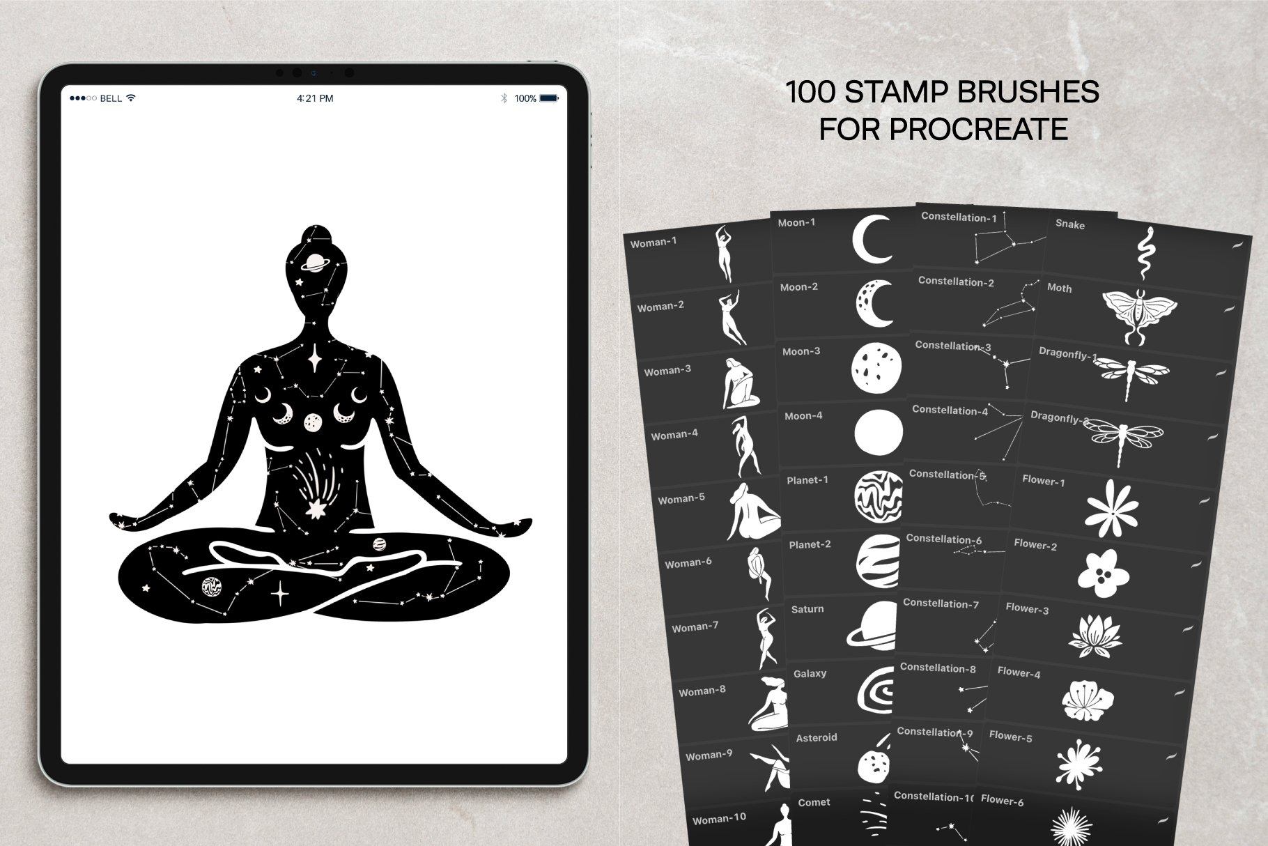 celestial woman stamp brushes 5 284