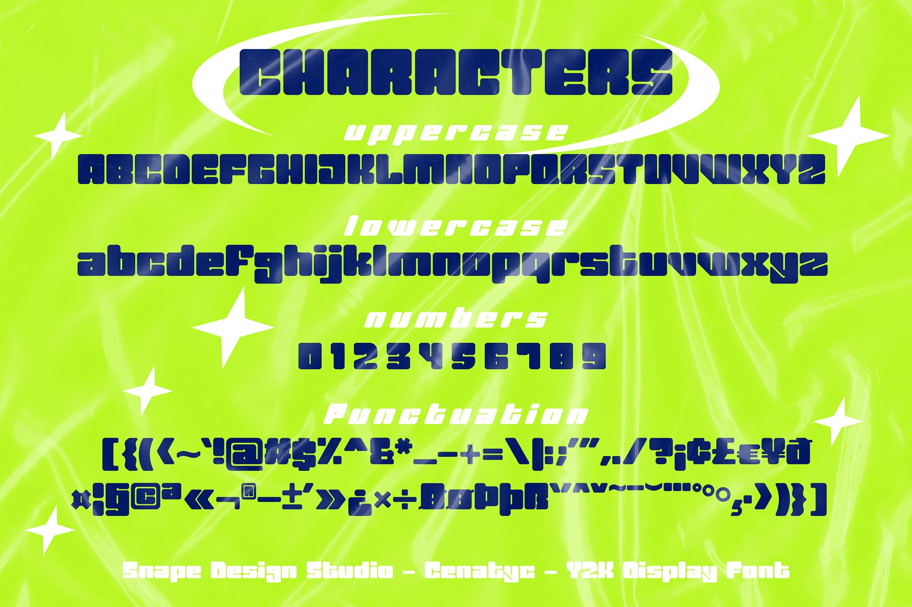 Cenatyc - Y2K Font preview image.