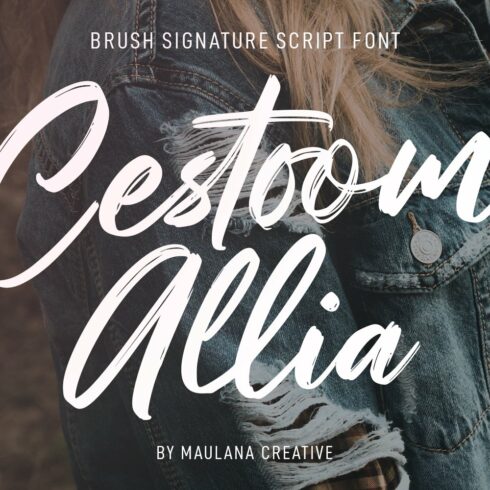 Cestoom Allia Brush Script Font cover image.