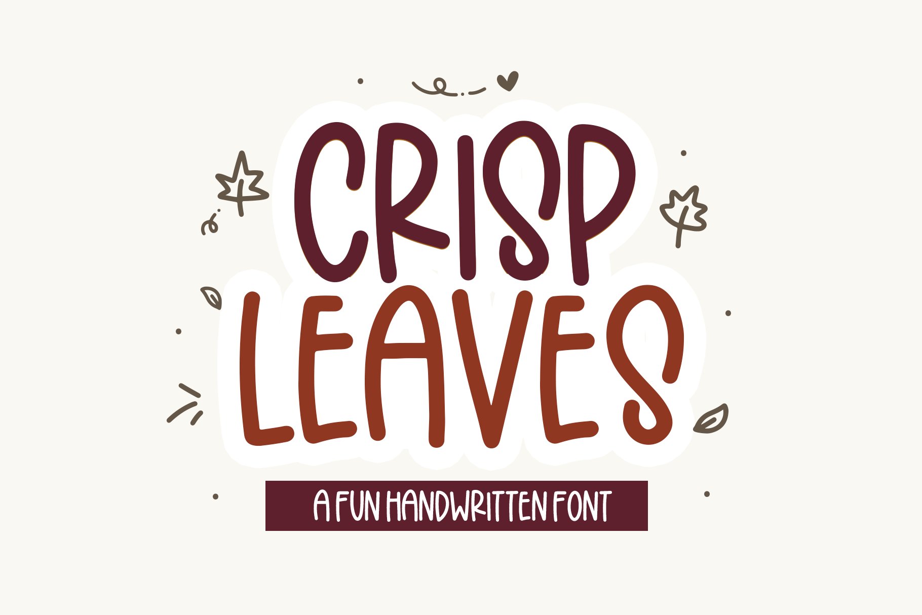 Crisp Leaves | Font with Doodles cover image.