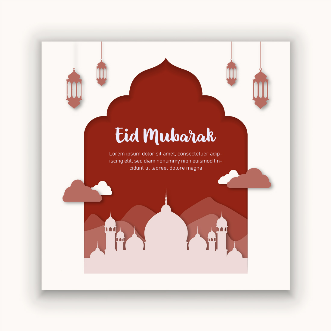 Eid Social Media Web Banner Template preview image.