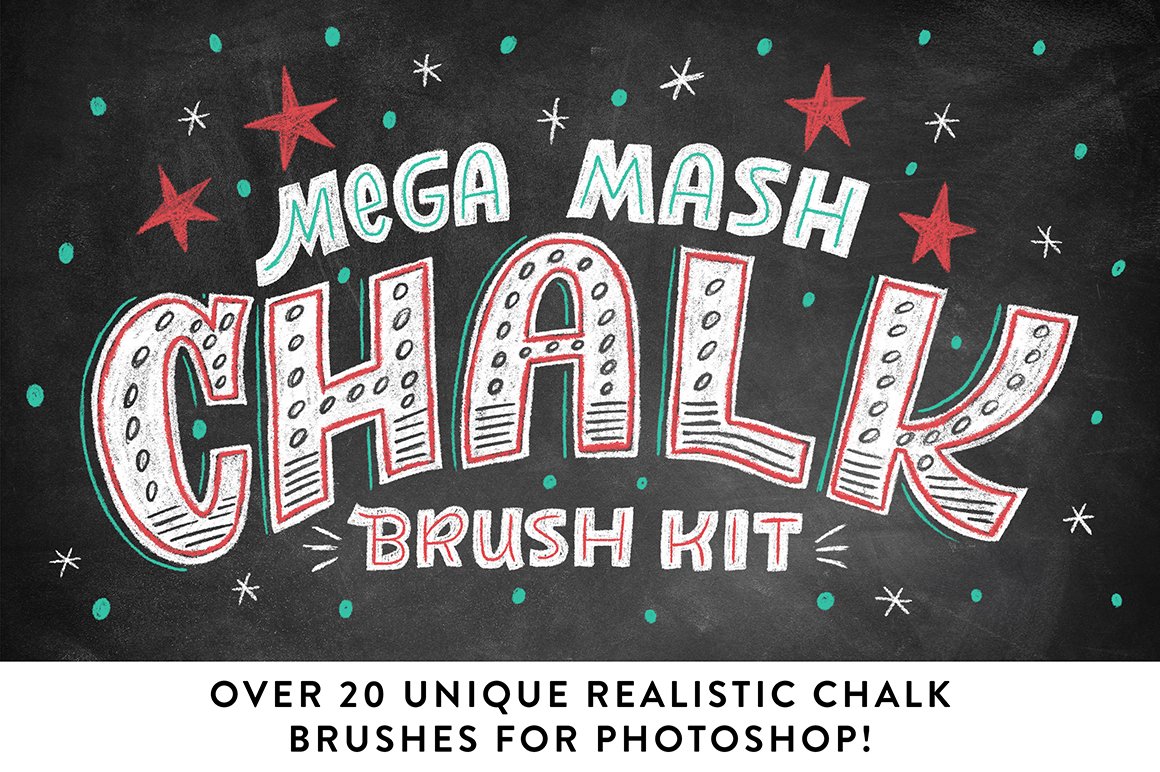 Realistic Photoshop Chalk Brushes!preview image.