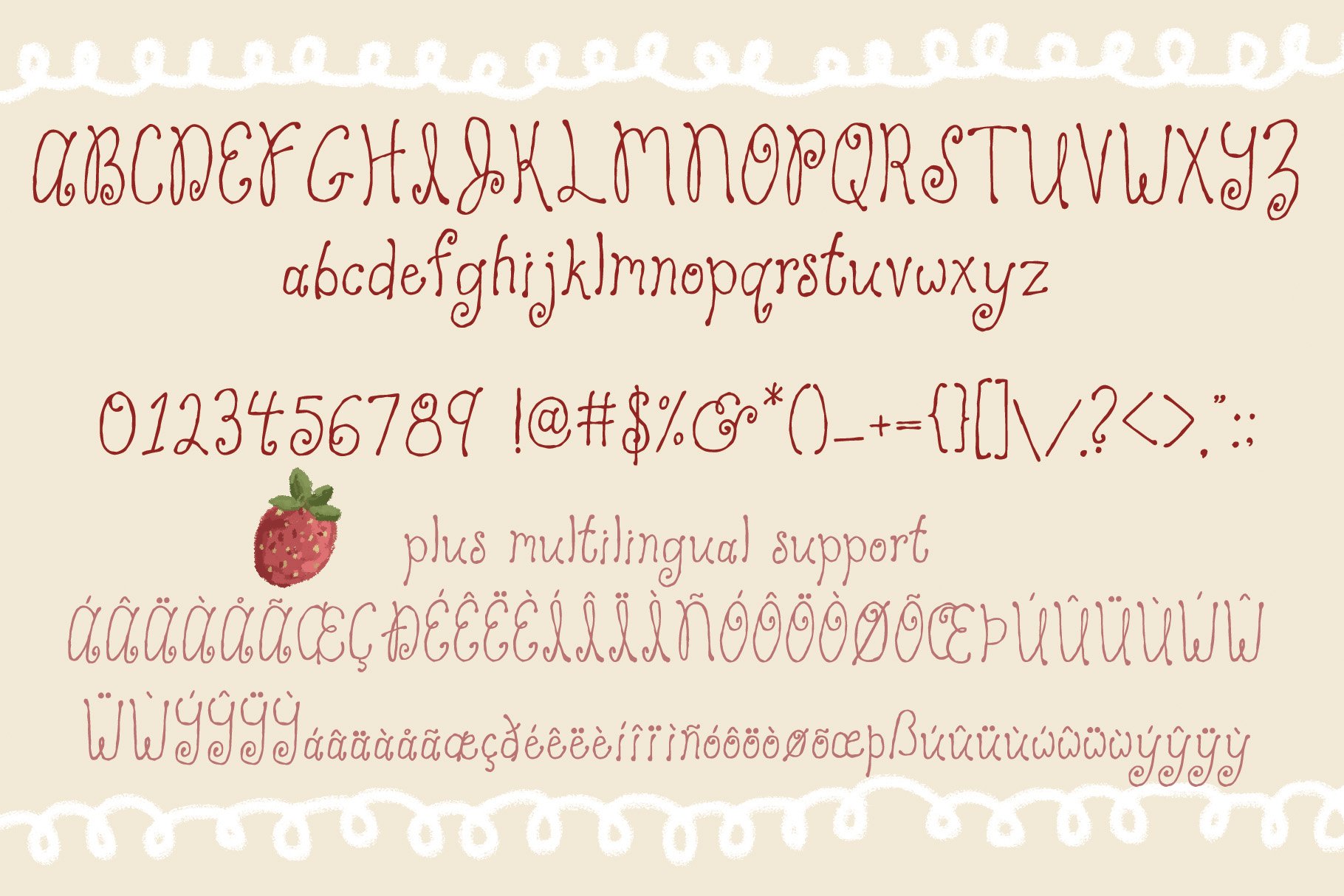Strawberry Cake Whimsical Font preview image.