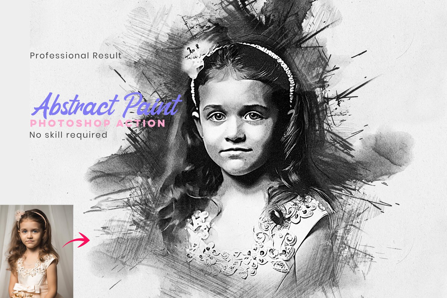 charcoal drawing photoshop action 110