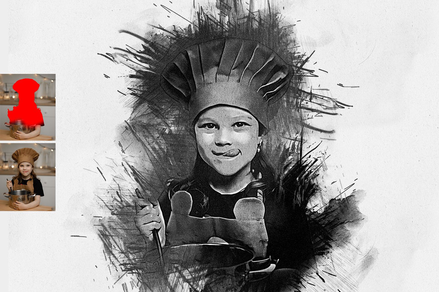 charcoal drawing photoshop action 03 868