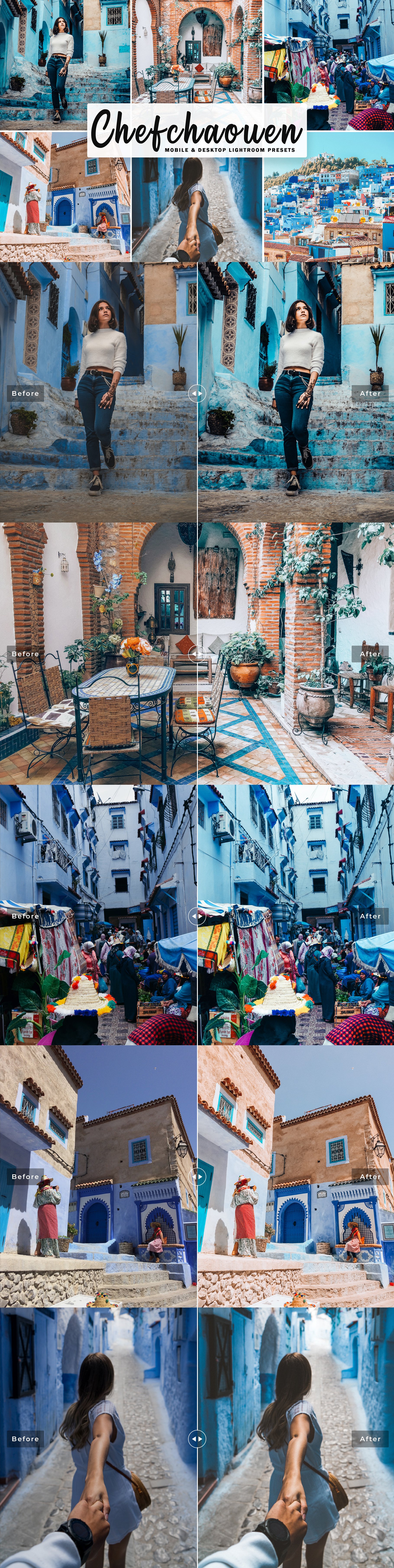 Chefchaouen Lightroom Presets Packcover image.