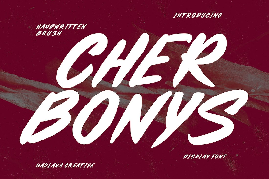 cherbonys handwritten brush display font 1 895