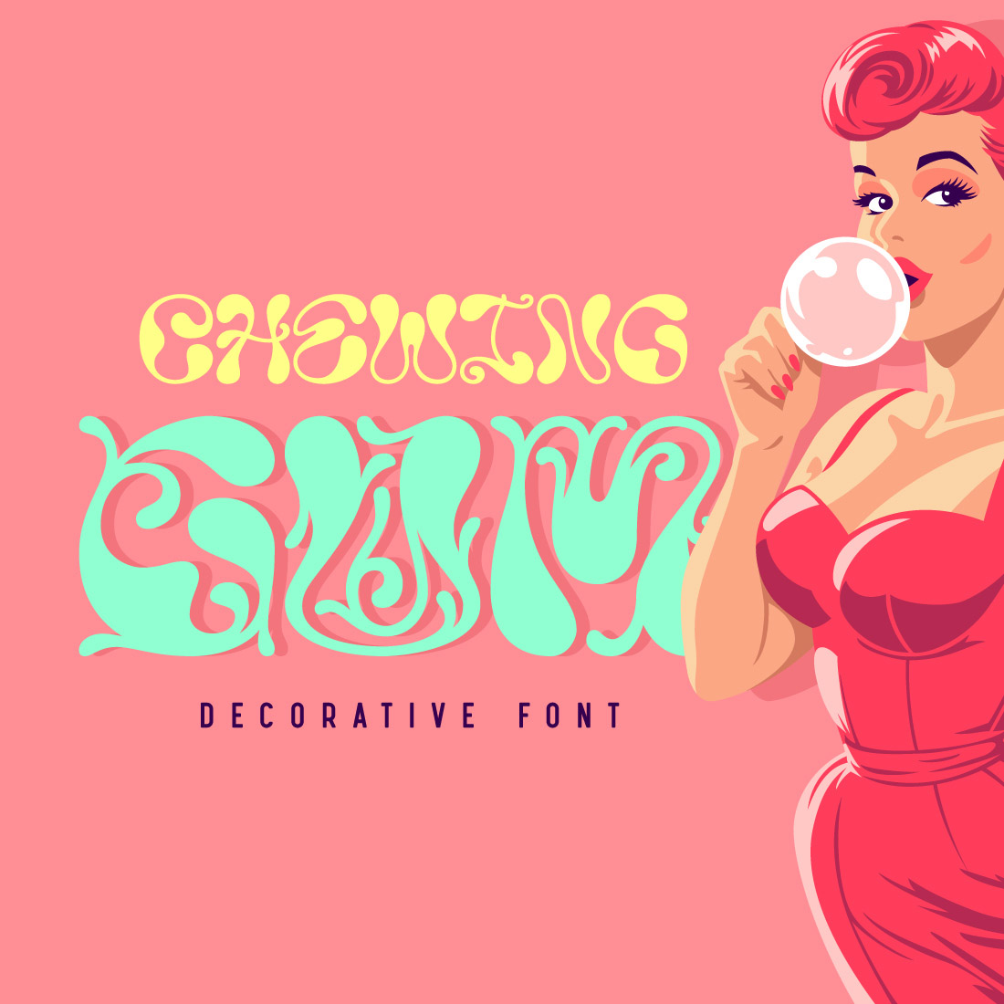 Chewing Gum - Font and Vector Bonus! cover image.