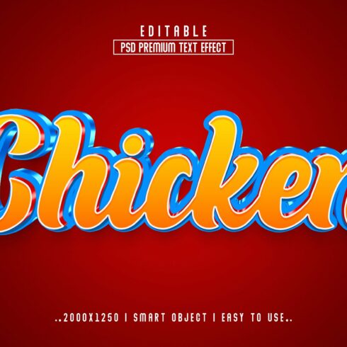 Chicken 3D Editable psd Text Effectcover image.