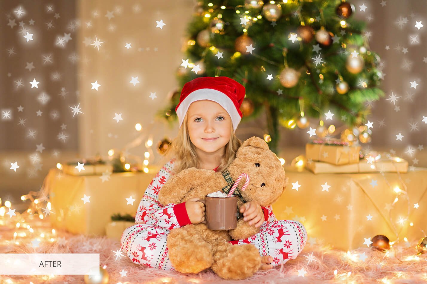 child christmas pajamas holiday kid girl decoration gift santa winter eve present home person light t20 xrrxz2 305