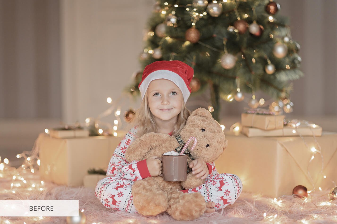 child christmas pajamas holiday kid girl decoration gift santa winter eve present home person light t20 xrrxz2 31