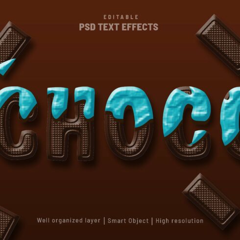 Choco chocolate editable text PSDcover image.