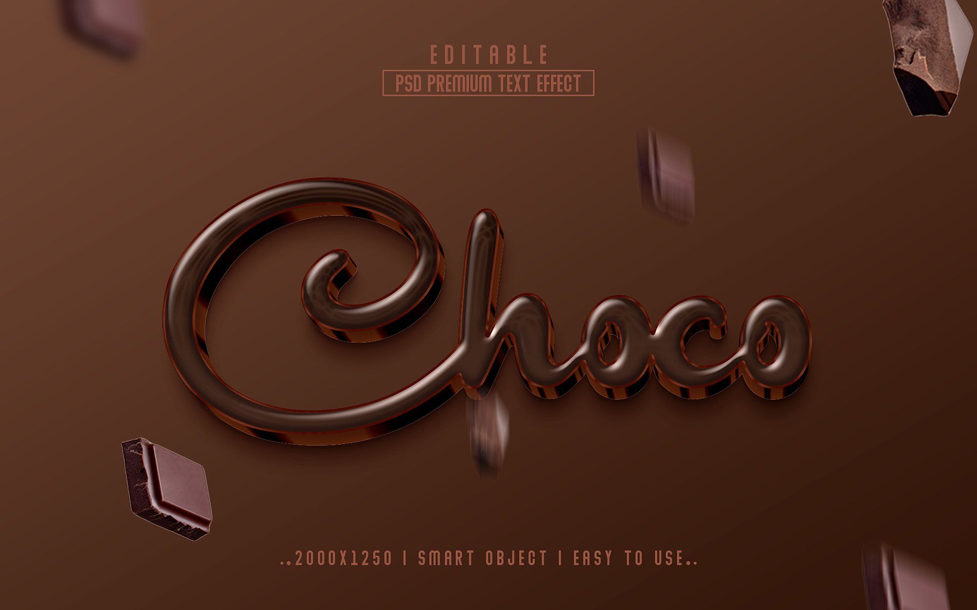 Choco 3D Editable Text Effect Stylecover image.