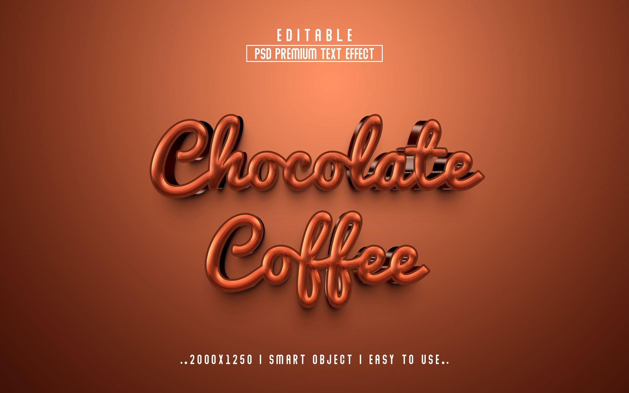 Chocolate Coffee 3D Editable Textcover image.