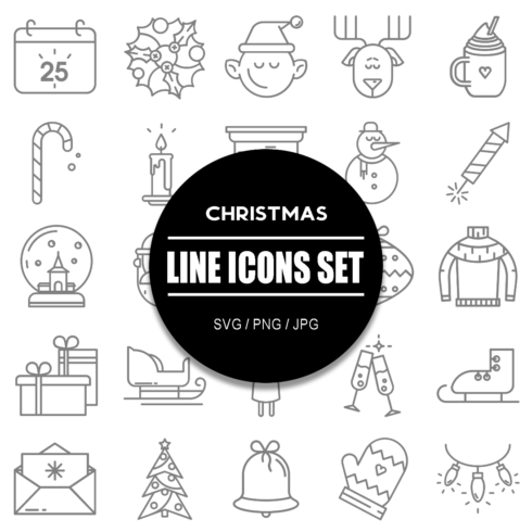 Christmas Line icon Set Xmas cover image.