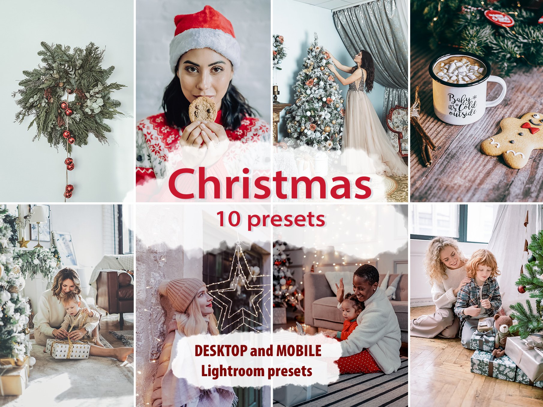 10 CHRISTMAS LIGHTROOM PRESETScover image.
