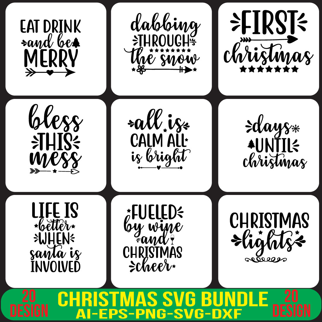 Christmas SVG Bundle cover image.