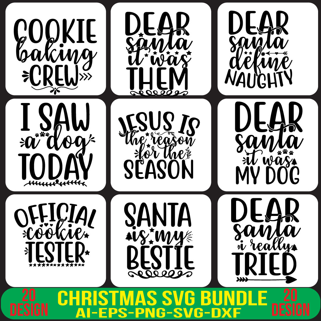 Christmas SVG Bundle cover image.