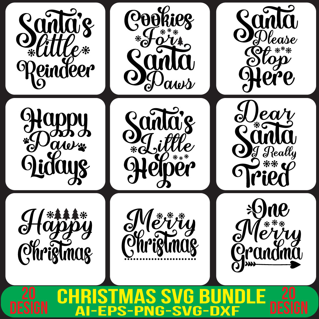 Christmas SVG Bundle cover image.