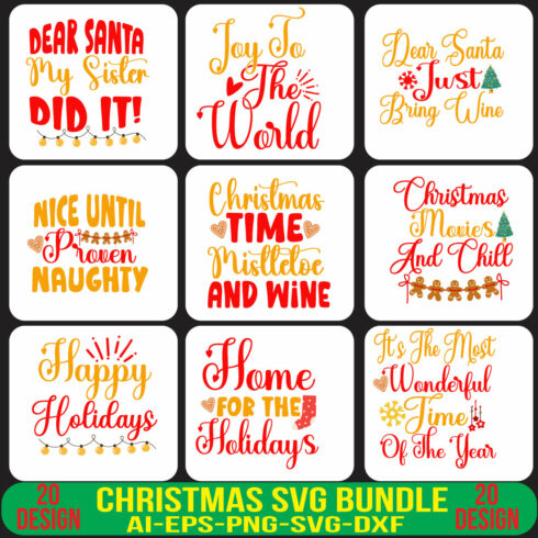 Christmas SVG Bundle cover image.