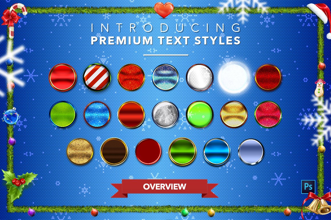 christmas text styles pack two overview 350