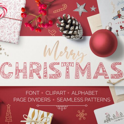 CHRISTMAS font ❆ clipart ❆ patterns cover image.
