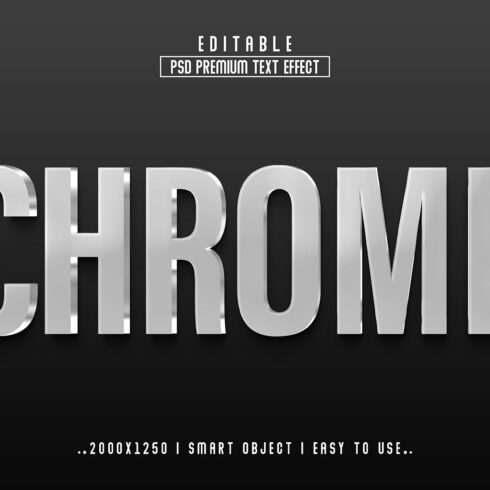 Chrome 3D Editable psd Text Effectcover image.