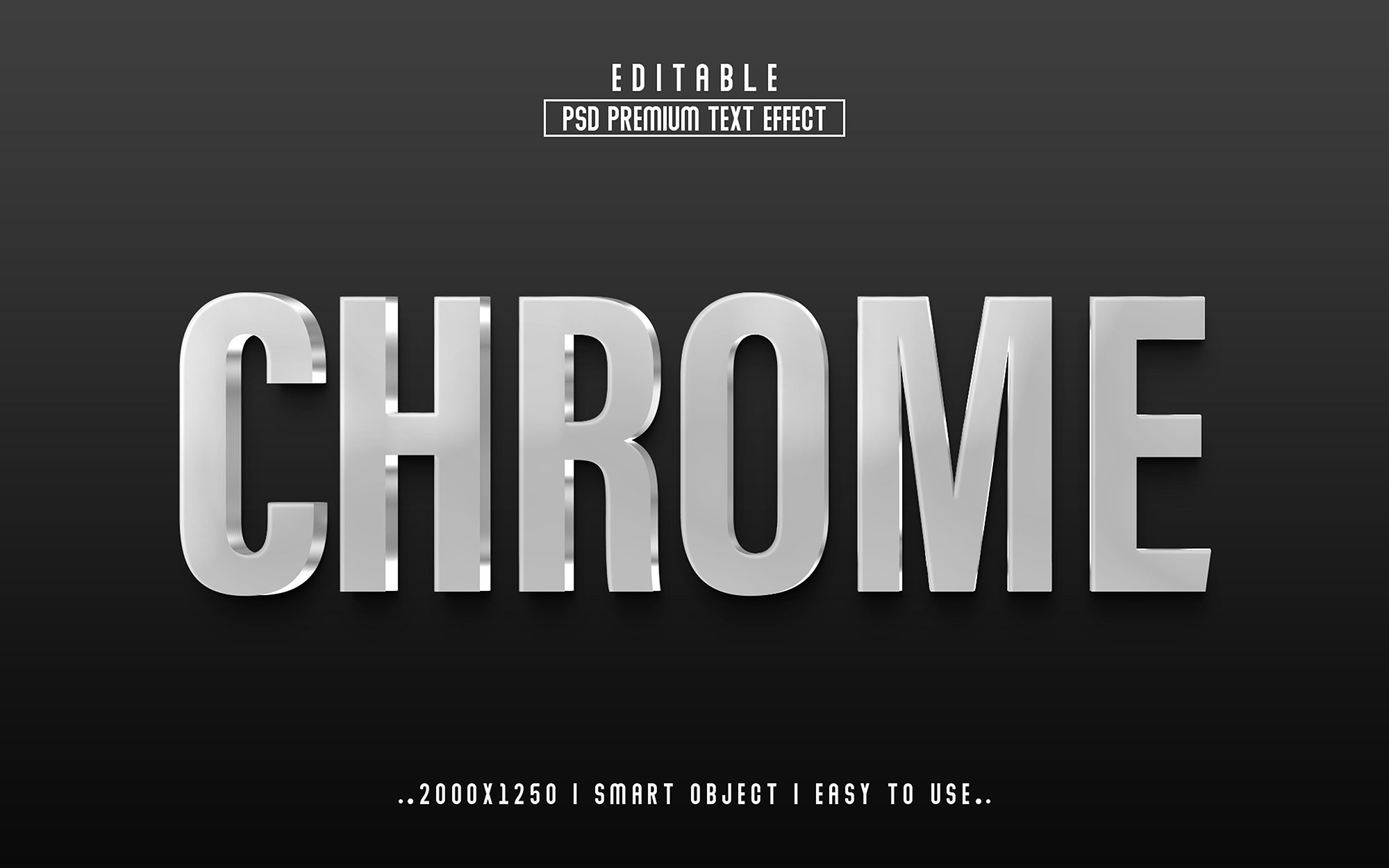 Chrome 3D Editable psd Text Effectcover image.