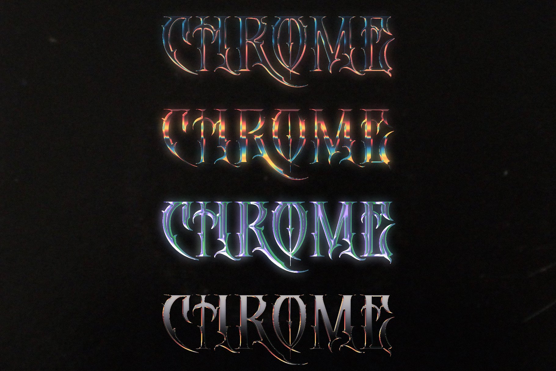 4 CHROME TYPE LAYER STYLES - PSDcover image.