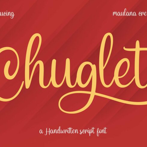 Chuglet Cursive Script Font cover image.